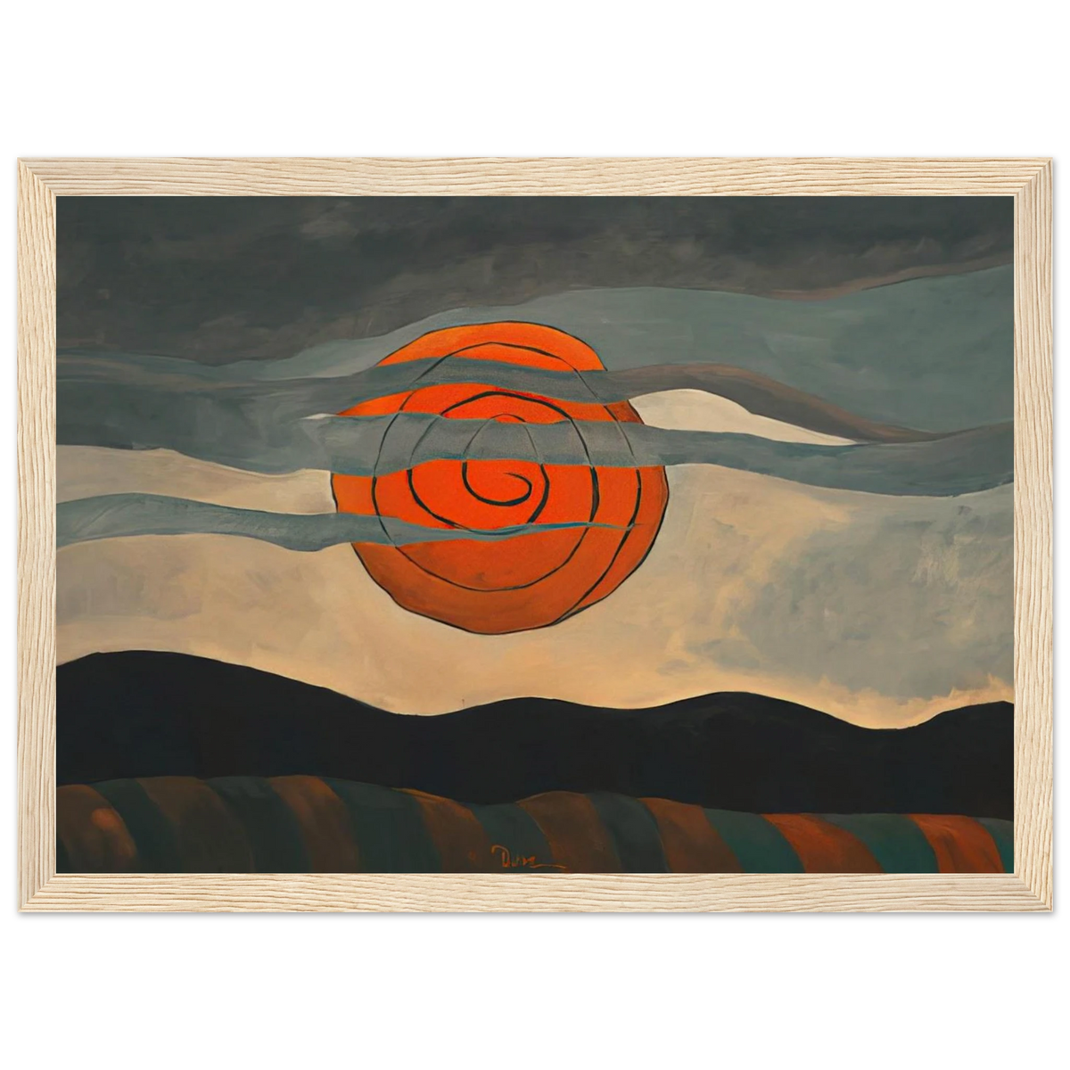 Red Sun - 1935 Framed Poster | Arthur Dove Framed Prints Wall Art | Arthur Dove Shop