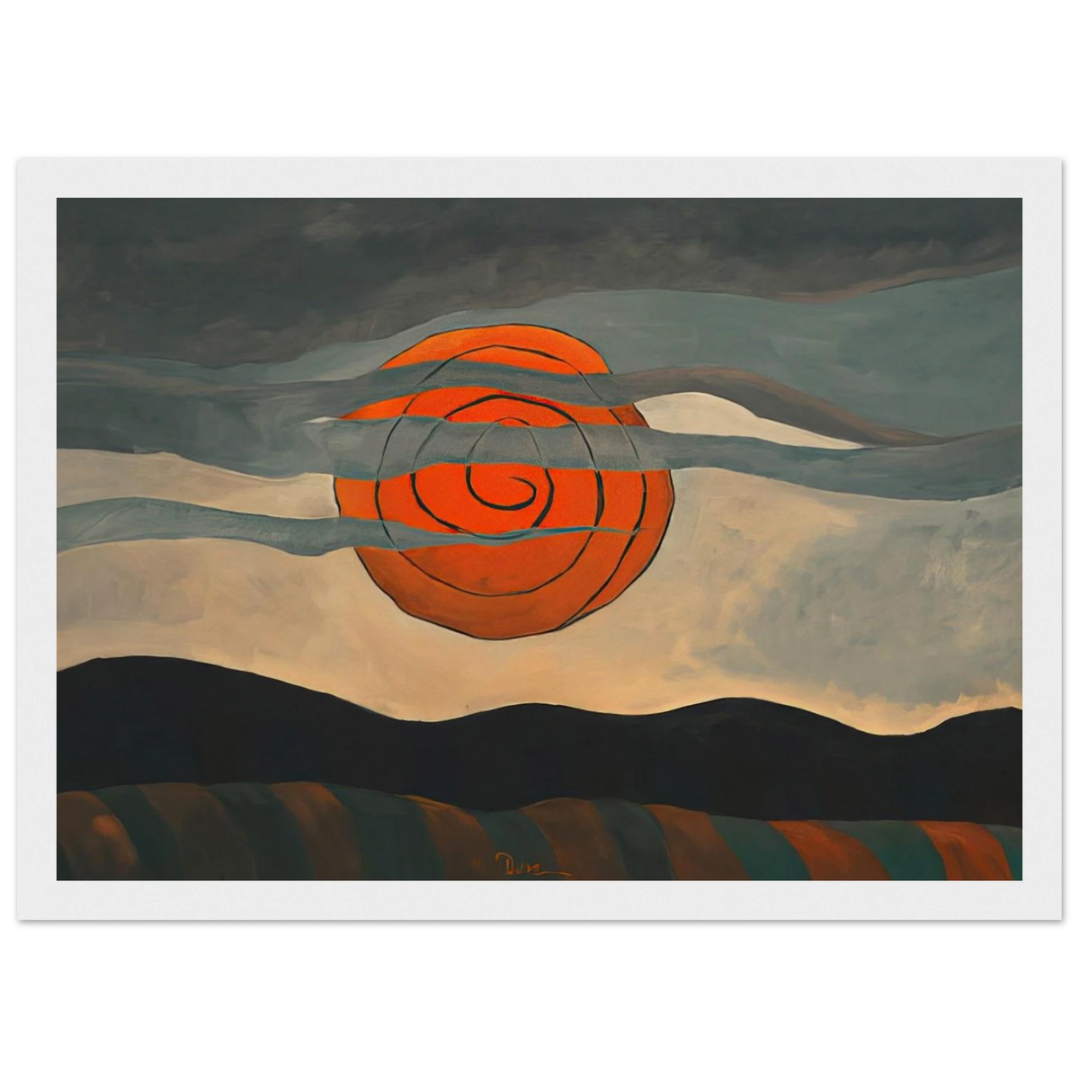 Red Sun - 1935 Framed Poster | Arthur Dove Framed Prints Wall Art | Arthur Dove Shop