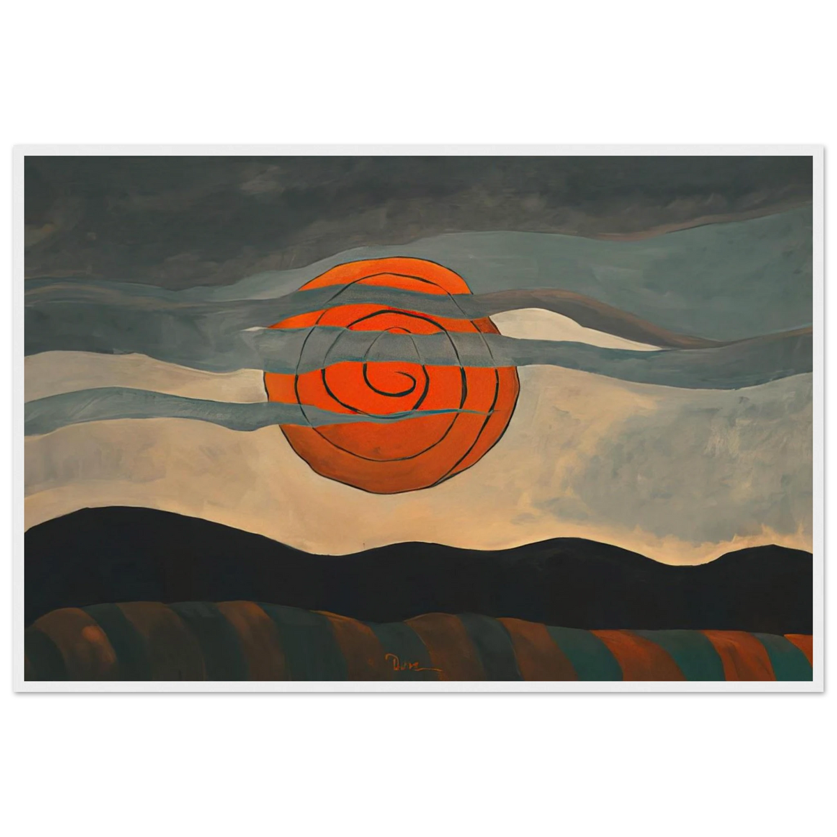 Red Sun - 1935 Framed Poster | Arthur Dove Framed Prints Wall Art | Arthur Dove Shop