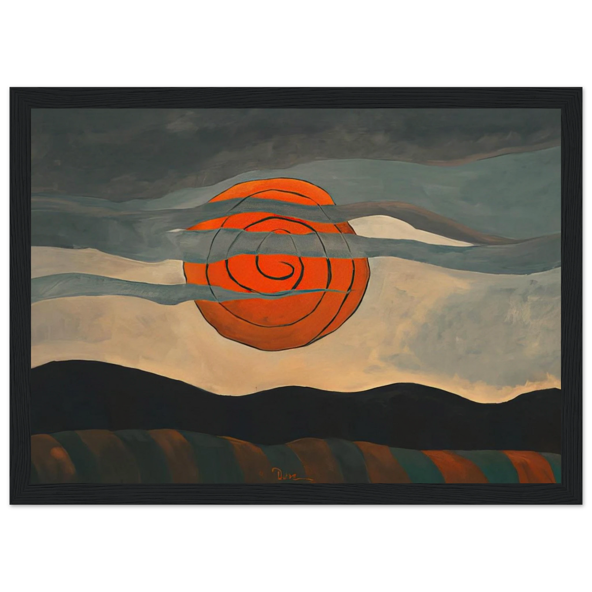 Red Sun - 1935 Framed Poster | Arthur Dove Framed Prints Wall Art | Arthur Dove Shop