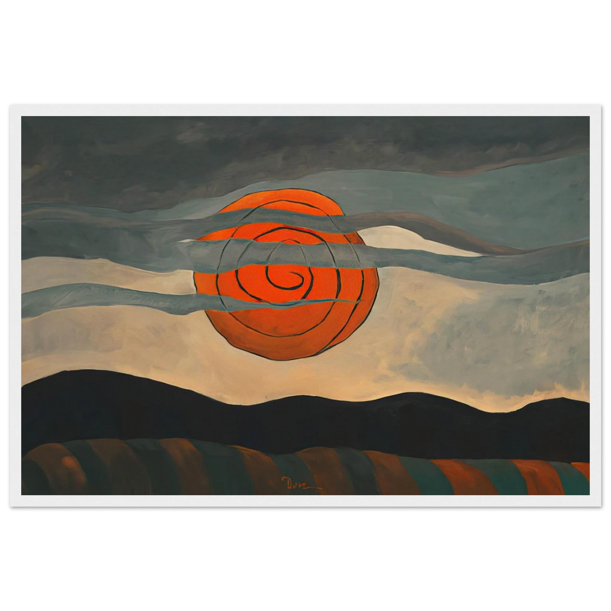Red Sun - 1935 Framed Poster | Arthur Dove Framed Prints Wall Art | Arthur Dove Shop